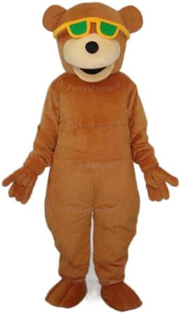 New Bear with Green Sunglasses Suit Animal Mascot Costume Party Carnival Costumes