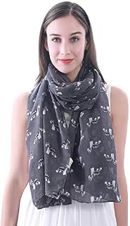 Lina & Lily Miniature Schnauzer Dog Print Women's Scarf Shawl Wrap
