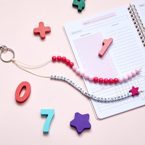 SATINIOR Einschulung Geschenk Mädchen Rechenkette 1. Klasse 2025 Schulkind Geschenk Schultüte Füllung Schulanfang Geschenk Glücksbringer mit Grußkarte Geschenkbox (Rosa)