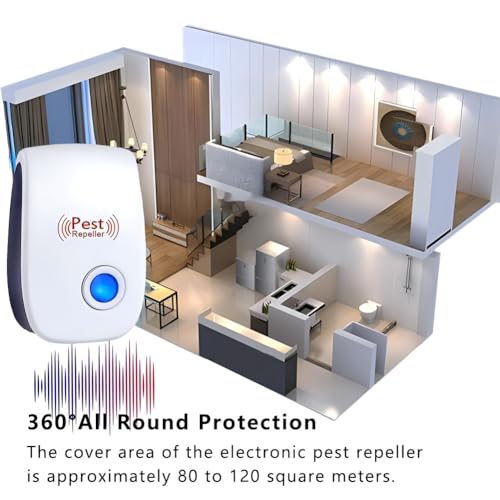Ultraschall Schädlingsbekämpfer, 4 Stück Mückenschutz Ultraschall, Elektronische Moskitoschutz Pest Control Repeller Innenräume für Mäuse Moskito Kakerlake Spinnen