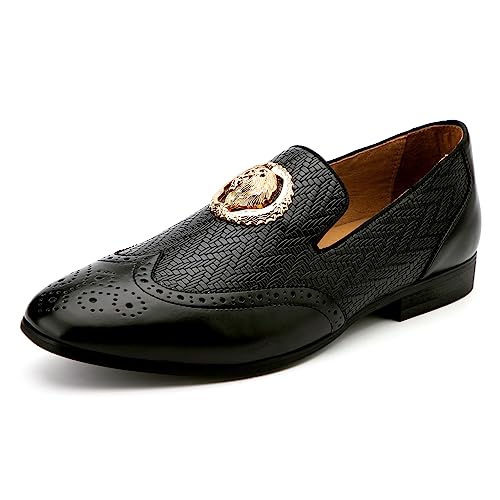 Image of Meijiana Men's Fashion Classic Microfiber PU Leather Loafers and Weeding Dress Shoes for Men