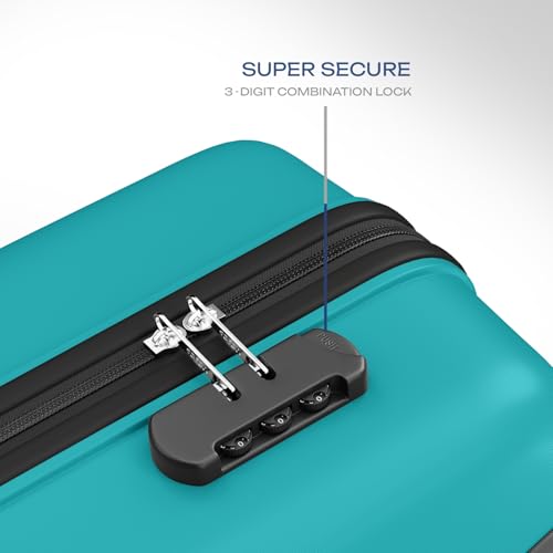 Image of Safari Pentagon Pro 8 Wheels 55Cm Cabin Trolley Bag Hard Case Polypropylene, 360º Wheeling Carry On Luggage for Men & Women, Travel Suitcase, Cyan