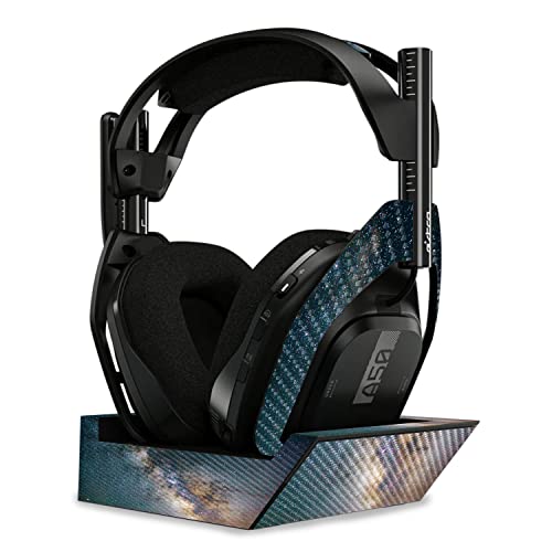 Image of MightySkins Carbon Fiber Skin Compatible with Astro A50 Wireless Headphones + Base Station (Gen 4) - Galactic Landscape | Protective, Durable Textured Carbon Fiber Finish | Easy to Apply