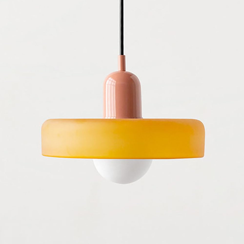 Suspension en verre moderne du milieu du siècle multicolore