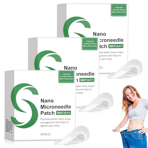 12 Stück Nano-Mikronadel-Pflaster, Nano Micronadel Pflaster zum Abnehmen, Natural Micro Needle Patches, Schlankheitspflaster für Gewichtsverlust, Lang Anhaltende Mikronadelpflaster für Frauen Männer