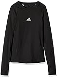 Geruchshemmendes Material adidas Jungen Ask LS Tee Y Long Sleeved T-Shirt, Black, 164