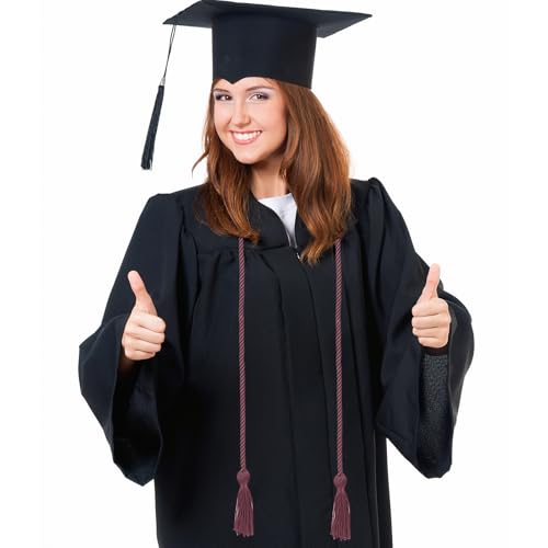 Image of Graduation Honor Cord 68 inch Grad Braided Honor Cords with Tassel Honor Rope Grad Cords for Graduation Students Bachelor Master Doctoral Gown Grad Decor (Burgundy)