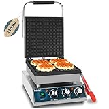 Hehinton® Commercial Belgian Waffle Maker, 110V 2300W Electric Waffle Maker Dual Temperature Control,11.4'x11.4' Cooking Area, Waffle Iron with Nonstick Plates for Food Trucks, Cafes & Home Use