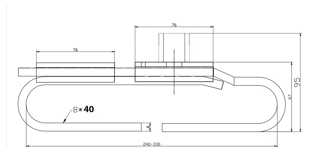 Candado Antirrobo Bloqueo de Falleba Ajustable de 240 a 330 mm. (38 mm.) Acero Inoxidable Cerradura puertas Camión para contenedores, semirremolques con Fallebas, Plataforma y Frigoríficos