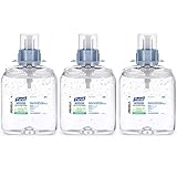 PURELL FMX-12 Advanced Green Certified Hand Sanitizer Gel, Fragrance Free, 1200 mL Sanitizer Refills for PURELL FMX-12 Push-Style Dispenser (Case of 3) - 5091-03