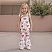 Dcohmch Christmas Toddler Girl Outfit Flare Pants Overalls Snowman Bow Print Sleeveless Bell Bottoms Fashion Baby Clothing (Multicolor, 3-4 Years)