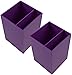 JAM PAPER Plastic Pen Holders - Purple Desktop Pencil Cups - 2/Pack
