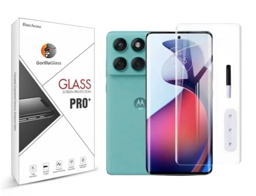 Image of BATCHONE Tempered Glass Screen Protector Compatible For Motorola Moto Edge 60 Fusion 5G (Transparent) Edge To Edge Screen Coverage UV With Easy Installation Kit, Pack of 1