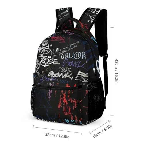 Cool Graffiti School Backpack For Kids Boys Girls Children Travel Bag Students Teens Bookbag Hip Hop Backpack Laptop Backpack-C32