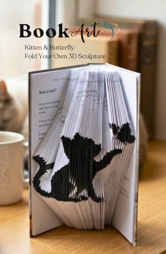 Kitten & Butterfly BookArt — Fold Your Own 3D Cat Sculpture: Unique Gift for Cat Lovers & Kids | Pre-Marked Pages | No Experience Needed | Screen-Free Activity | Perfect for Birthdays & Cat Moms image 2