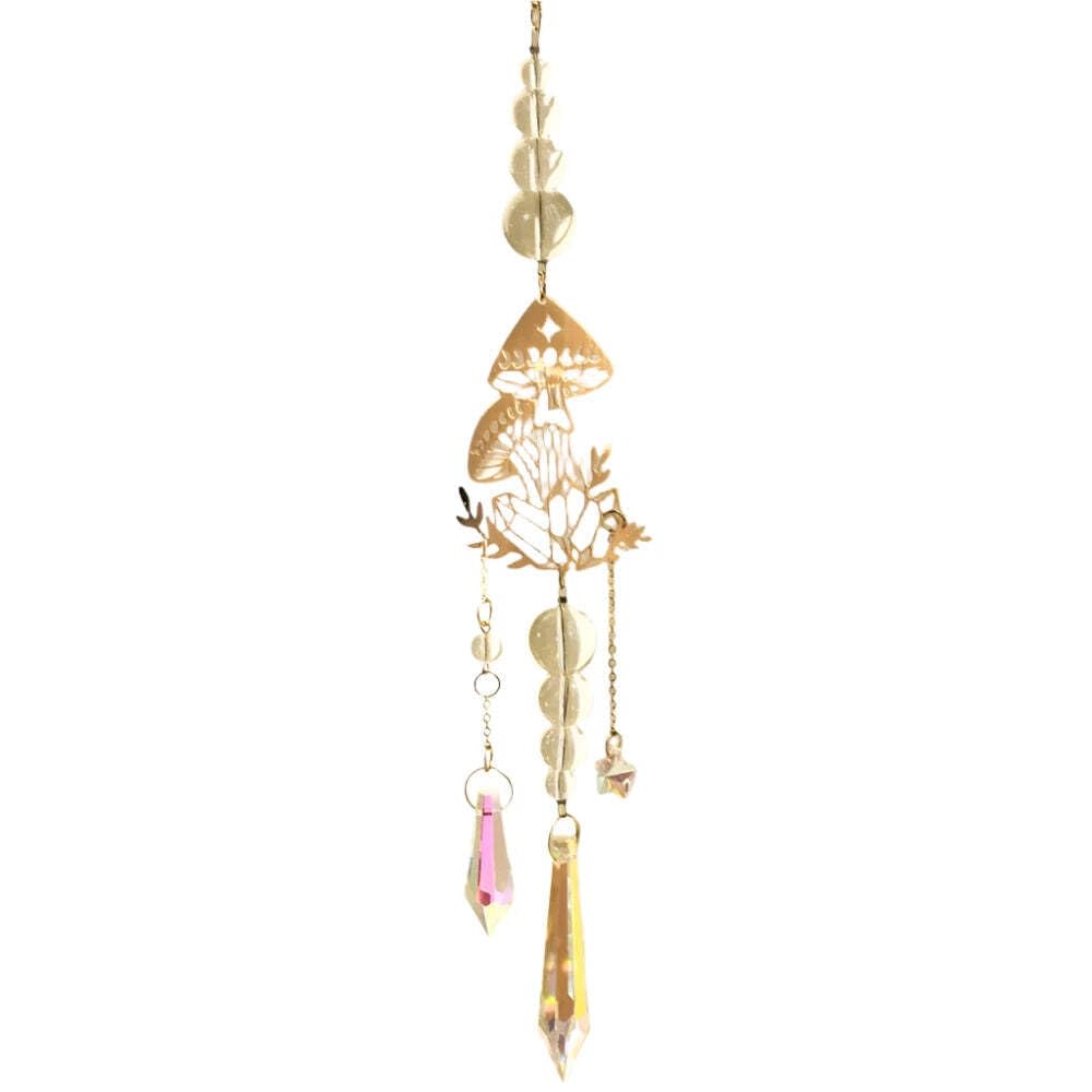 Hemasa Mushroom Sun Catcher Crystal Suncatcher Window Wind Chimes Chakra Prisma Art Hanging Ornaments Garden Suncatchers Outdoor Decors KT001-MS6444