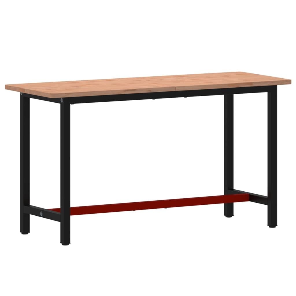 Genérico Banco de Trabajo Madera Maciza de Haya y Metal 150x55x81,5 cm,Bricolaje,Accesorios de Bricolaje,Organización y Almacenamiento de Herramientas,Mesas de trabajo-3188905