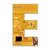 Chote Mote Seller Letter (E) Alphabet Big Size Mirror Alphabets for Art and Craft | Mirror Stickers for Wall, Decoration, DIY Craft, | Mirror Wall Stickers (Golden_E)