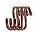 Produktbild Brute Strength - S-Haken mit Vollnarbenleder umwickelt - 4 Stück - Cognac - 10 cm Edelstahl-Metallbügel Aufhängehaken für Küche, Werkstatt, Bad