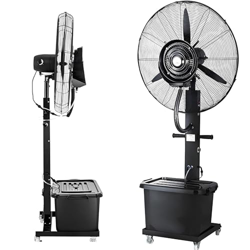 Ventilatore nebulizzatore da Esterno ad Alta velocità, Modello da 76 cm (30 Pollici) con 3 velocità e Serbatoio dell'Acqua da 42 Litri, Ideale per Uso Industriale e in Patio.