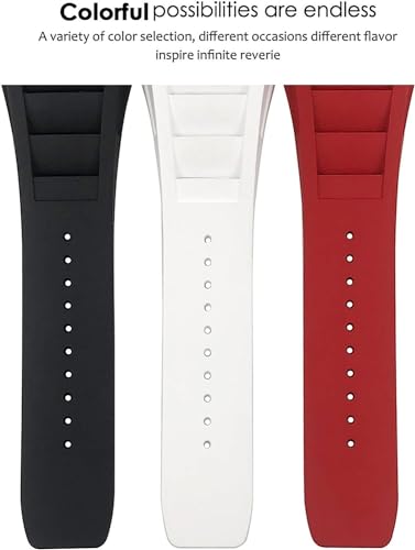 Bracelet montre 19mm rouge avec interface métallique RM035 RM011 - 6