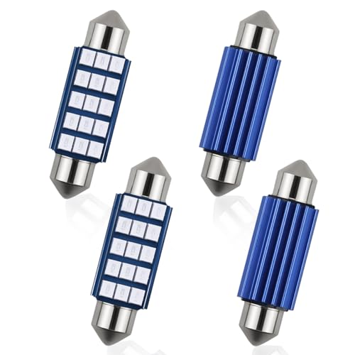 4 bombillas LED 578 azul 6000K 1.6 pulg para auto