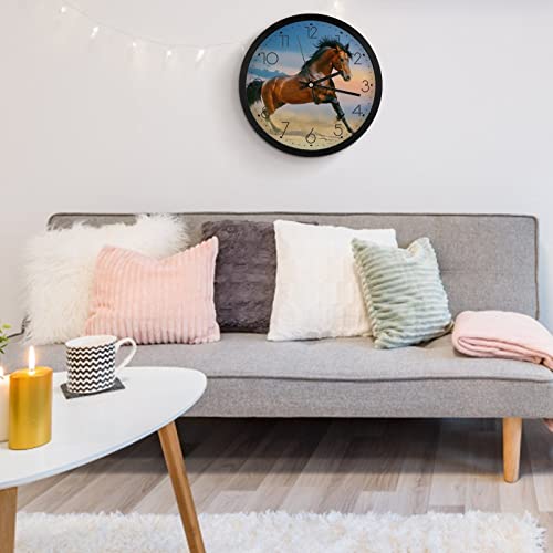 Cheval Moderne Pendule Murale Silencieuse Horloge Salon 25cm - 6
