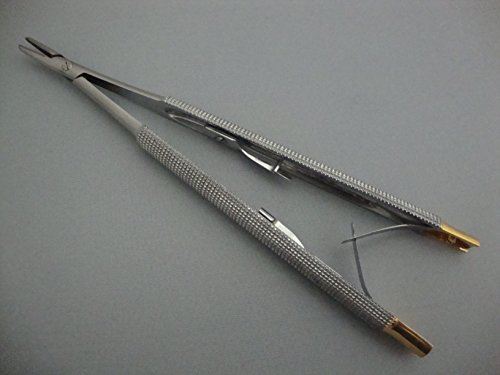 MAK Castroviejo Needle Holder TC 14.5 cm with Ratchet & Lock Dental Micro Instruments