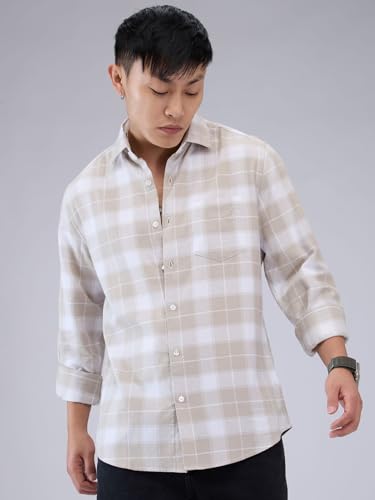 Image of VASTRADO Greige & White Checkered Shirt