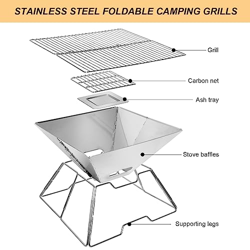 SunJas-Barbacoas-Portatiles-Barbacoa-de-Carbon-Parrilla-Plegable-para-Barbacoa-Fogata-para-terraza-patio-camping-y-viajes-a-la-playa