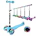 WeSkate Patinete para Niño Niña 3-8 Años Mini Scooter de Tres Ruedas con Luces LED manubrios Ajustables Patinetes para niños