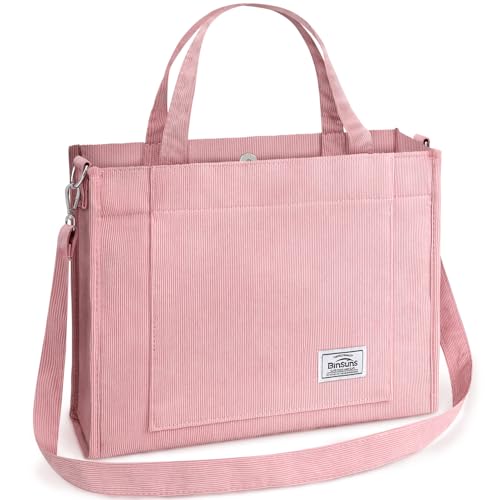 Image of Corduroy Tote Bag for Women Small Satchel Bag Mini Tote Bag Aesthetic Crossbody Handbag - School Work Travel Shopping