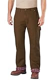 Dickies Men's Relaxed Straight Fit Flannel-lined Carpenter Jean, Timber, 34x32