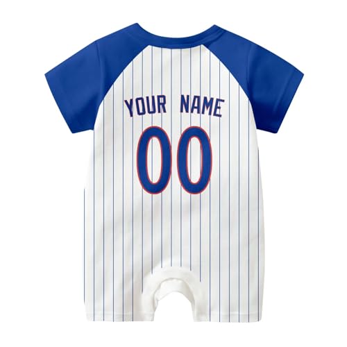 Image of KREDE Baby Clothes Unisex Bodysuit White Custom Name Number for Baby Boys