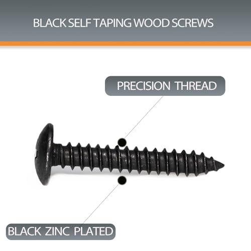 Lupanter SHEET-BLACK #8 X 1-1/4 Inch Wood Screw 100Pcs Truss Head Phillips 18-8 (304) Stainless Steel Fast Self Tapping Screws Black Oxide… thumb #2