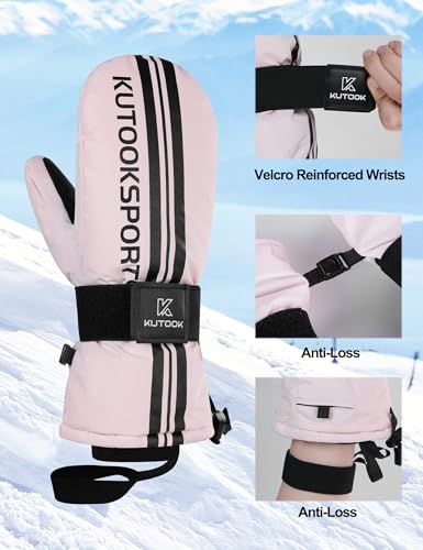 KUTOOK Ski Mittens Snowboard Wrist Guard Gloves