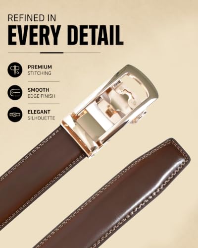 WildHorn Men's Genuine Leather Belt, Brown, 48 RICH TAN - Image 5