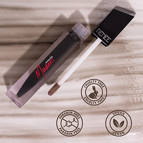 RENEE Madness PH Lip Gloss 4.5ml| Black Gloss with Pink Payoff| Enriched with Shea Butter| Soothes, Repairs & Moisturizes Dry Lips| Glossy Non Sticky Formula - Image 3