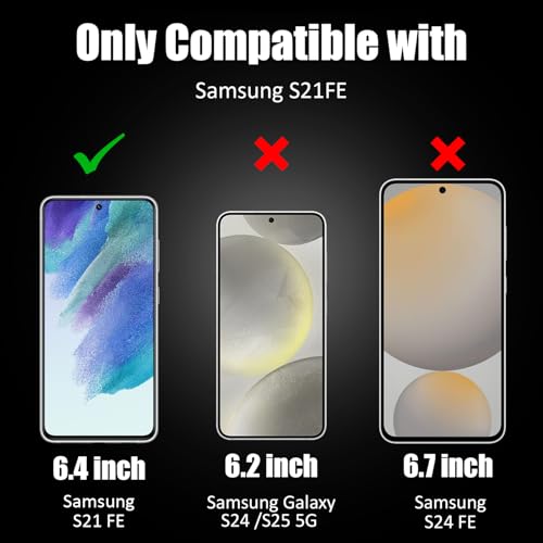 Image of AIBEX Tempered Glass for Samsung S21 FE 5G | 9H Hardness | Anti-Glare & Anti-Fingerprint | Water Resistant | Edge-to-Edge Full Screen Protector | Bubble-Free Installation