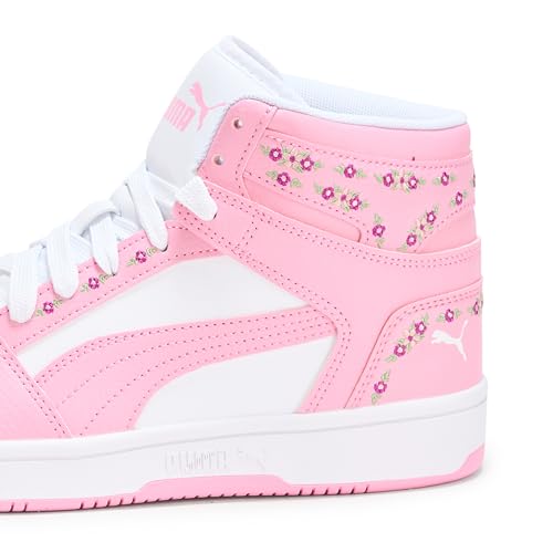 PUMA, Unisex, Rebound Layup Mid (Big Kid), Puma White/Pink Lilac, 7, Medium4