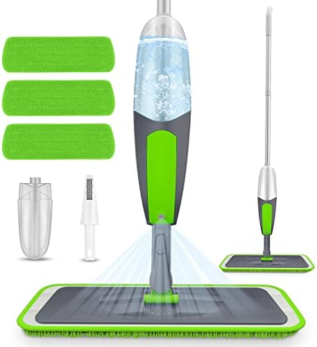 Spray Mop Floor Mop, ILAVCOOL Mops for Floor Cleaning Spray Floor Mops with 3 Reusable Microfiber Mop Pads & 550ML Refillable Bottle Wet Dry Mop for Hardwood Floor Laminate Tile Wood Floor Cleaner