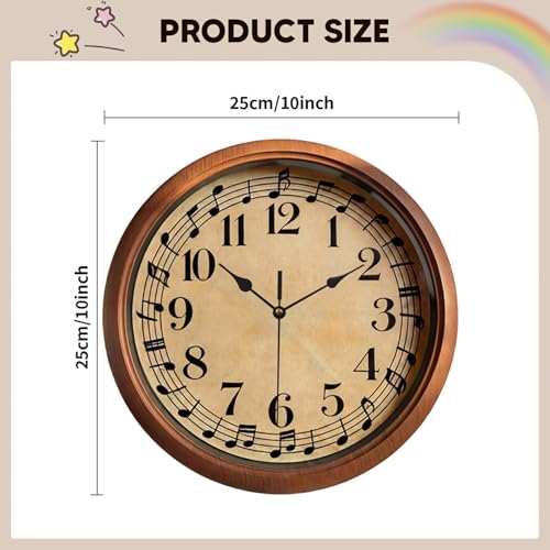 Horloge murale notes de musique silencieuse pour éviter les bruits