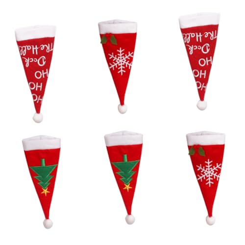 DECORNIJIA Portaposate Natalizi Non Tessuto Set 6 Pezzi Tasche per Coltelli e Forchette Copriposate Decorativo per Tavola Natalizia e Feste Invernali
