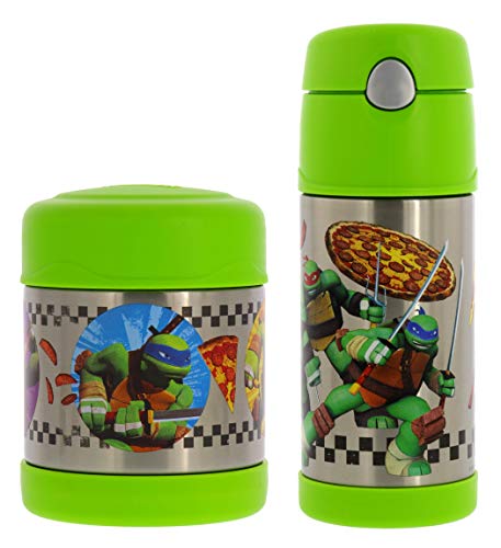 Thermos Vacuum Insulated Stainless Steel 10oz Food Jar & 12oz Water Bottle w/Straw