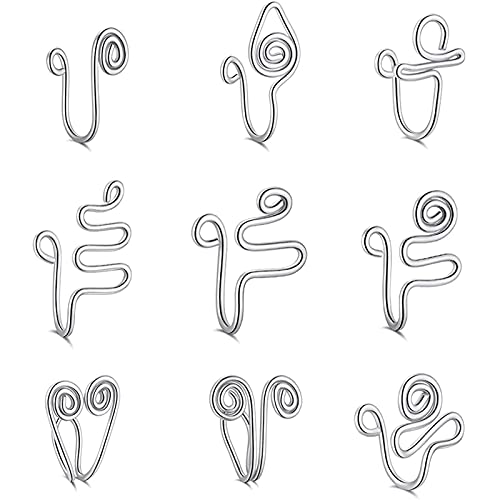 fllyiingu Afrikanische Nasenmanschette für Frauen, Goldener Nicht durchdringender Clip auf Nasenring für Mädchen, 14k Vergoldung gefälschte Nasenmanschette Faux Nasenring Schmuckset Cover