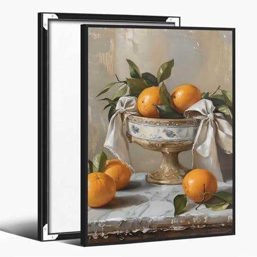 Orange painting vintage fruit still life kitchen home decor antique