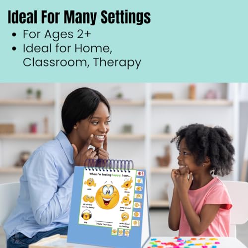 Thought-Spot I Know What to Do Flipbook Emotions Chart for Kids Autism Learning Materials Feelings Chart to Identify Feelings and Make Positive Choices Emotions Wheel Calm Down Corner Supplies - Image 7