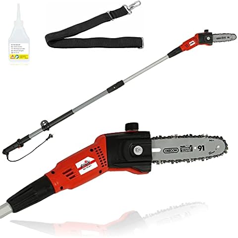 Grizzly Tools Elektro Teleskop Hochentaster EKS 710-20 - Alu Teleskopstiel bis 2.7 m, 710 Watt Power Motor, 24 cm Schwertlänge, Oregon Kette und Schwert Cover