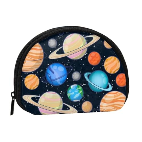 Cartoon Space Solar System Change Purse Fashion Small Coin Purse Wallet Cute Mini Purses For Daily Use