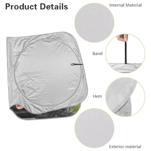 Image of Funny Bear Drive Car Front Windshield Sun Shade Sunshade Visor Windshield Cover Automotive Interior Accessories for Sun Protection, Universal Fit Most Cars Women Men